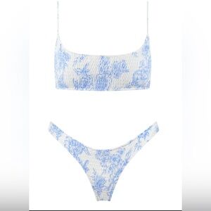 Triangl Arizona leaves in light blue with white with bag